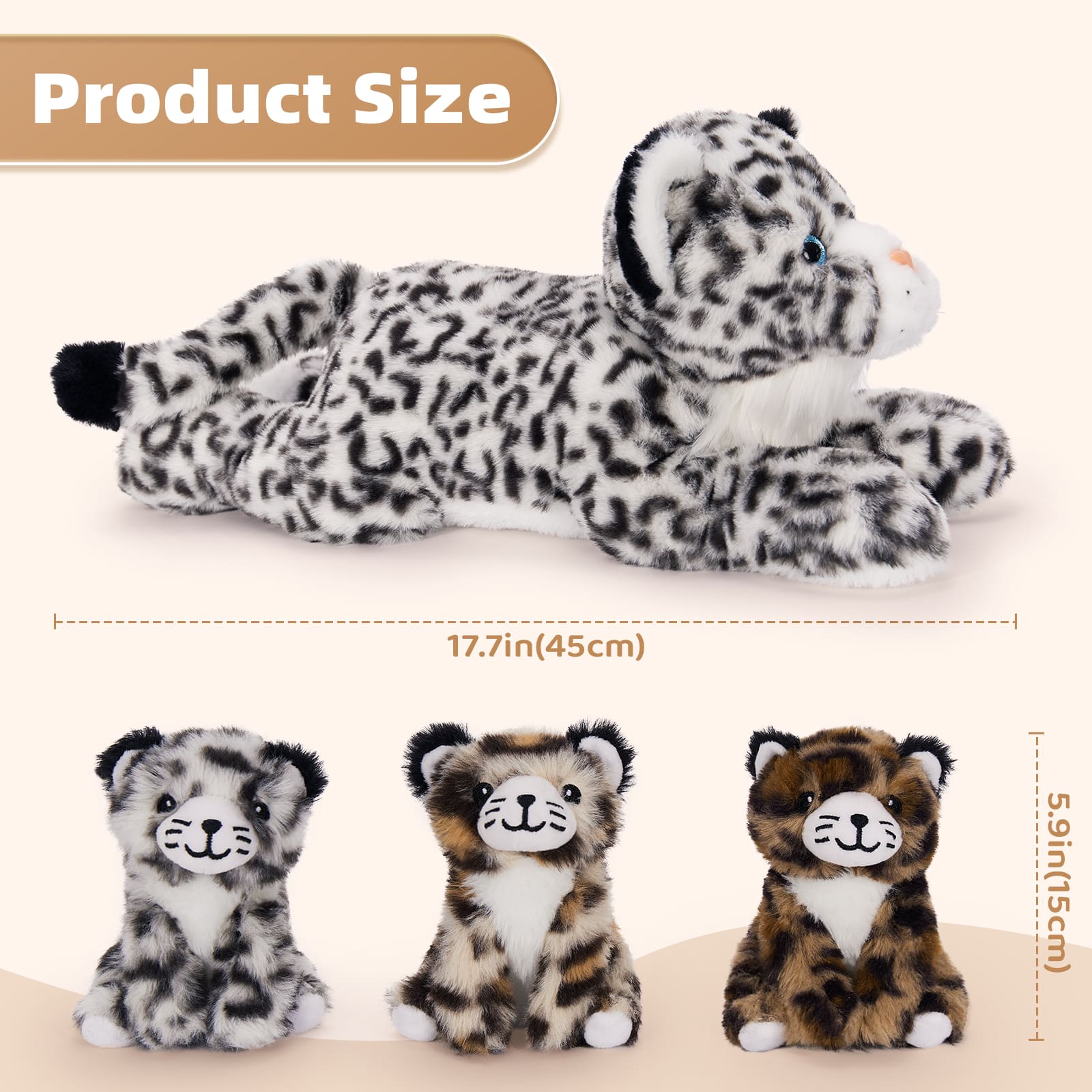 Leopard Stuffed Animal Set, 18 Inches
