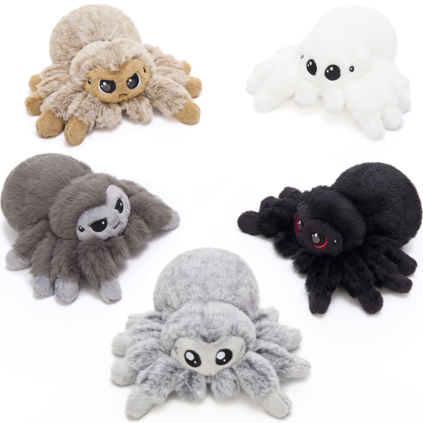 5 Pcs Spider Plush Toy Bundle 7 Inch Spider Stuffed Animals