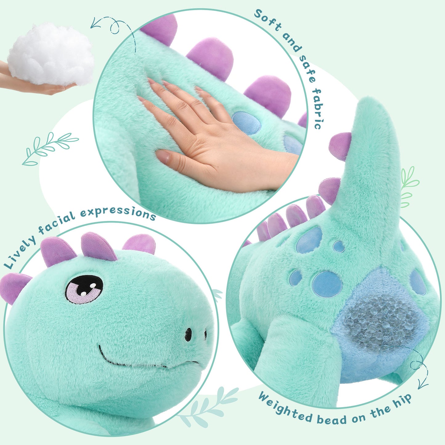 Stegosaurus Stuffed Animals - Dinosaur Plush Toys, 24 Inches - Cute Cartoon Dinosaur Plush Pillows - Birthday/Christmas/Easter/Thanksgiving/Valentine's Day Gift - Jurassic Park Toys For Kids Teens Adults 