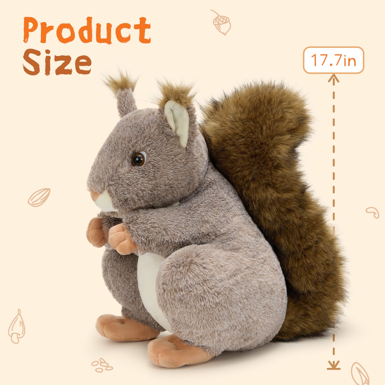 Squirrel Plush Toys Squirrel Stuffed Animals, 17.7 Inches