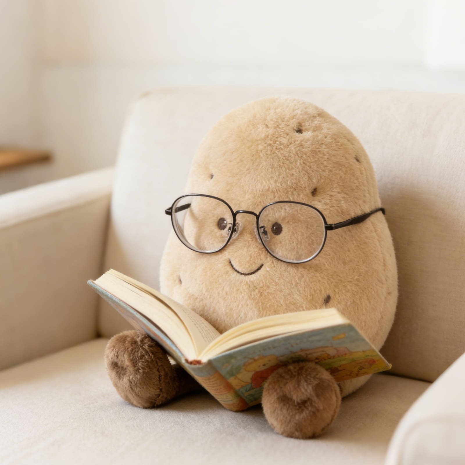 Kawaii Potato Family Stuffed Animal Pillow with Hidden Mini Plushies