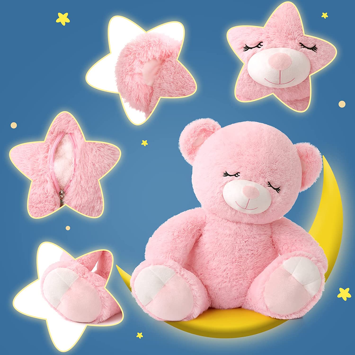 Teddybär-Stofftier, rosa/braun, 23,6 Zoll
