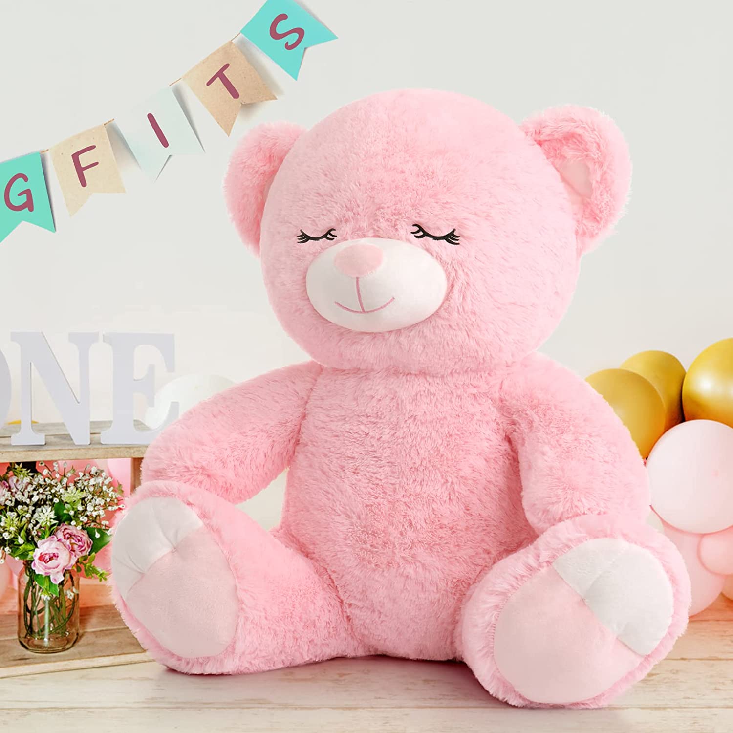 Teddybär-Stofftier, rosa/braun, 23,6 Zoll