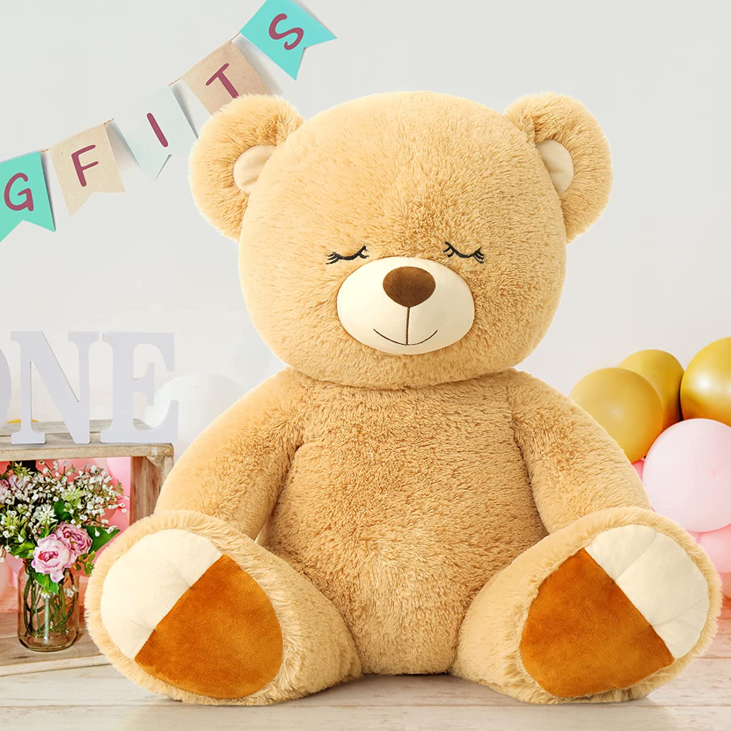Teddybär-Stofftier, rosa/braun, 23,6 Zoll