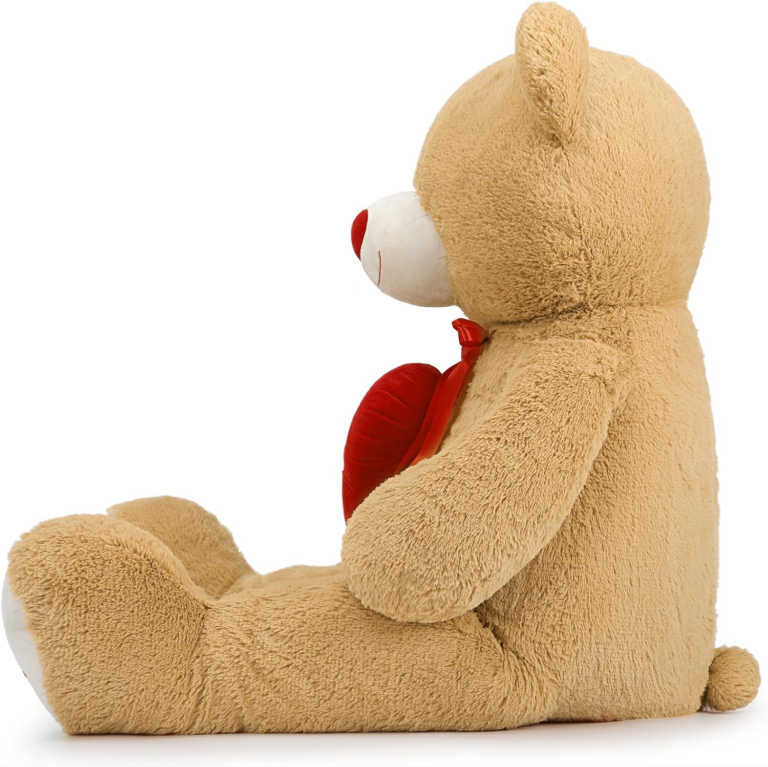 Teddybär mit rotem Herz, braun, 51 Zoll