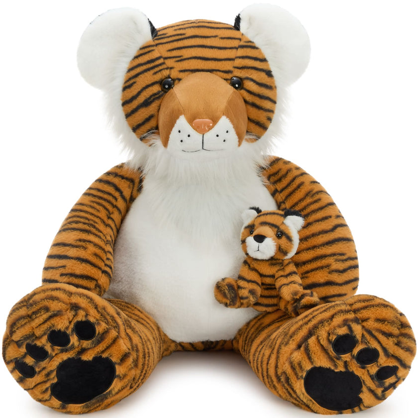 Momma & Baby Tiger Plush Set Stuffed Tiger Teddy Bear with Cub, 39 Inches
