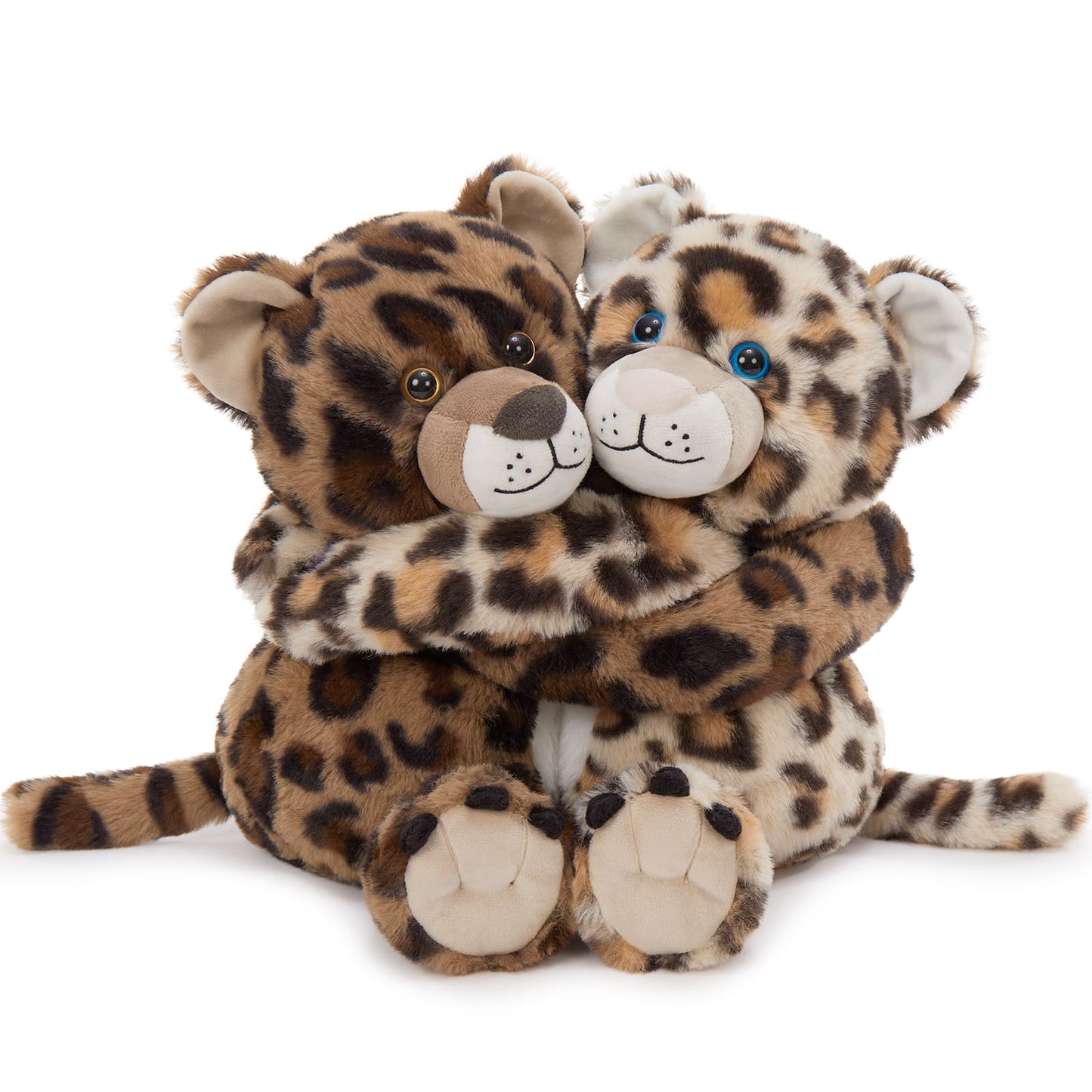 Two Hugging Stuffed Animals with Paw Hook and Loop, 12.2 Inches