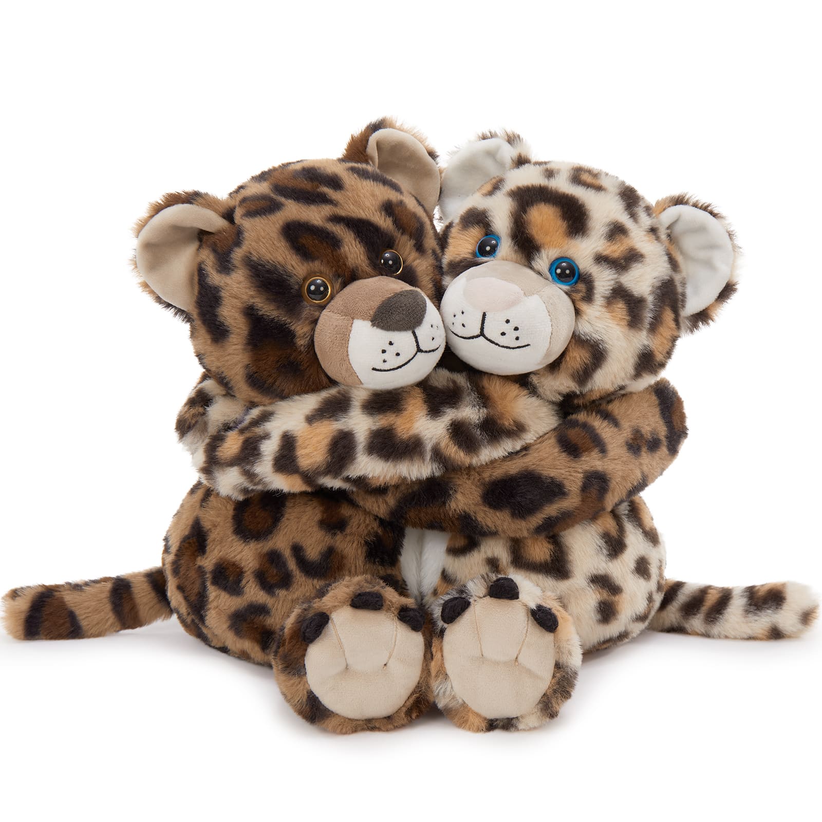 Two Hugging Stuffed Animals with Paw Hook and Loop, 12.2 Inches