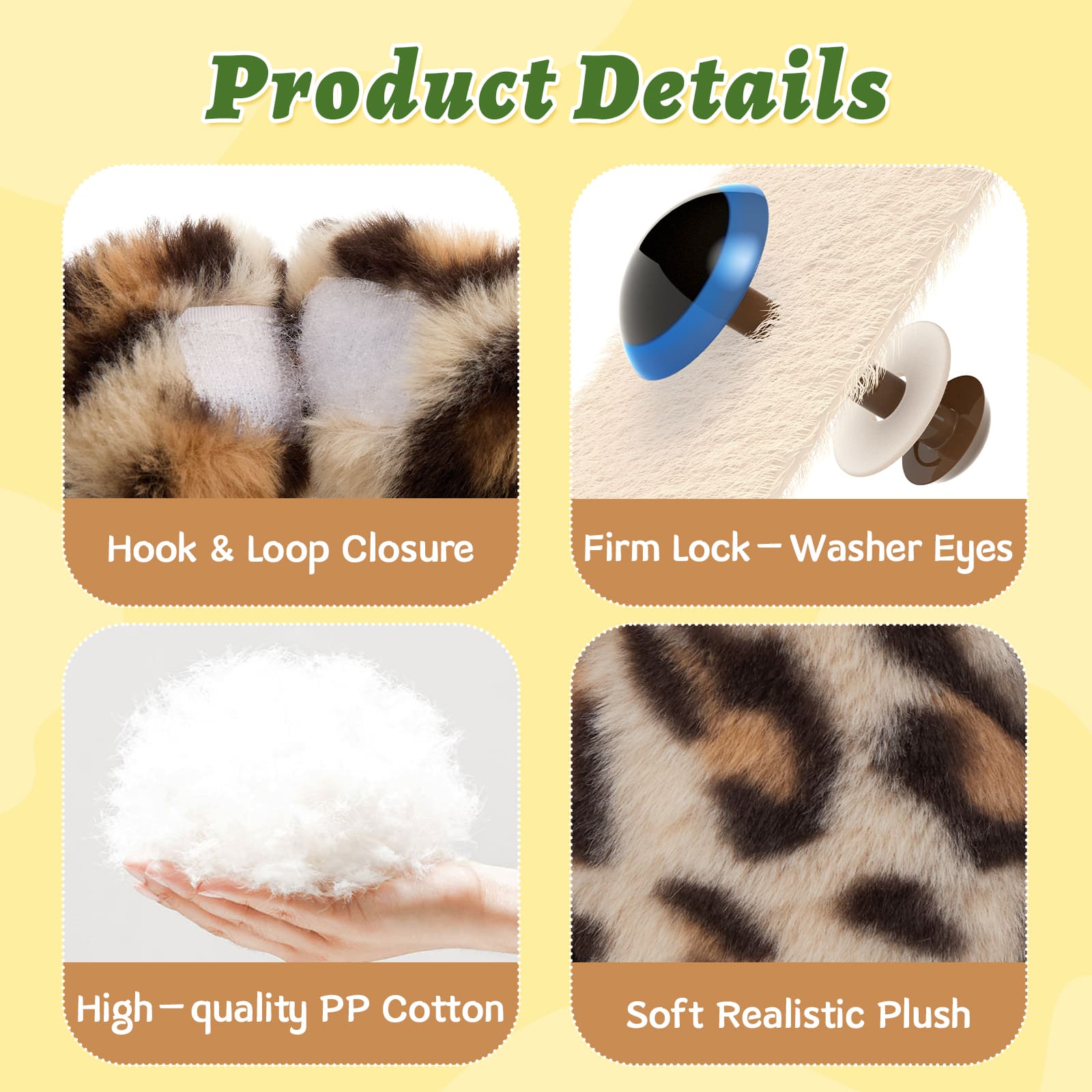 Two Hugging Stuffed Animals with Paw Hook and Loop, 12.2 Inches
