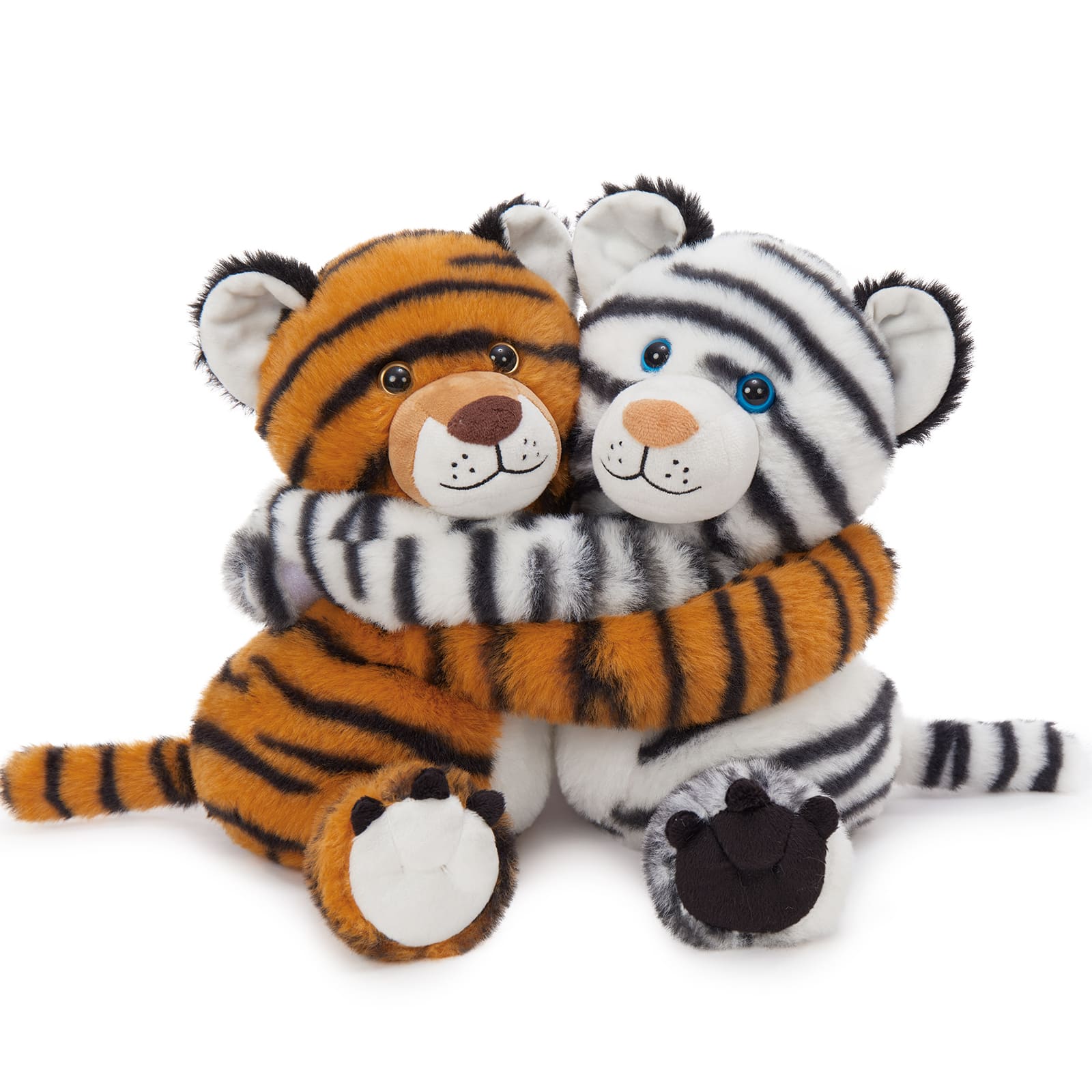 Two Hugging Stuffed Animals with Paw Hook and Loop, 12.2 Inches