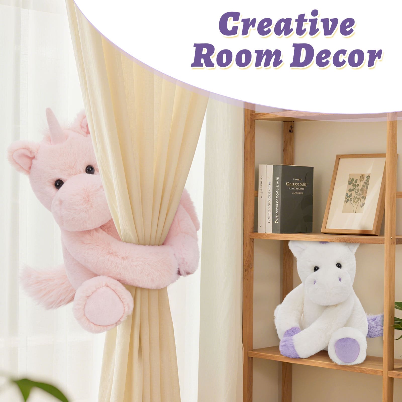 Two Hugging Stuffed Animals with Paw Hook and Loop, 12.2 Inches