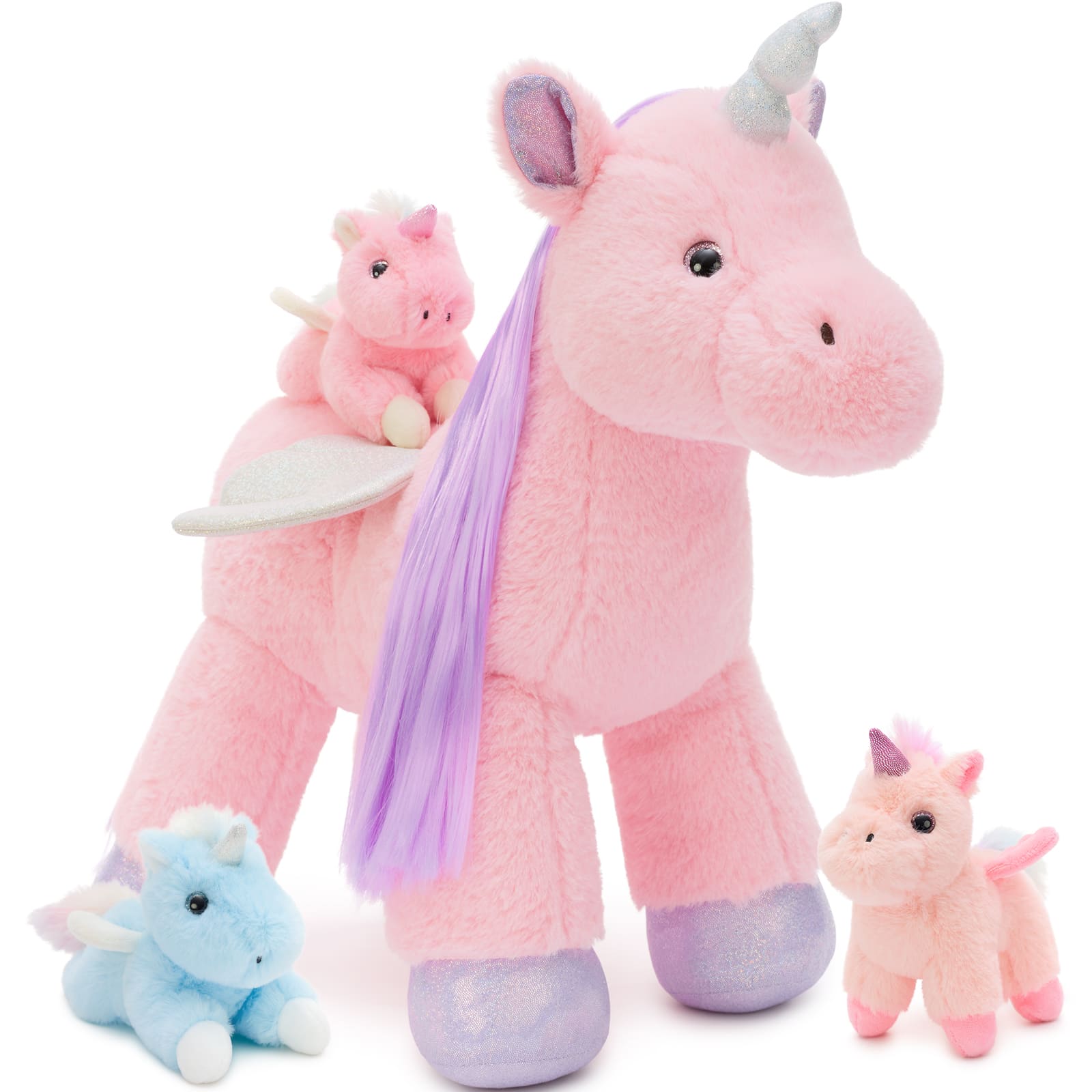 Unicorn Stuffed Animals with Babies Inside, Pink, 18 Inches