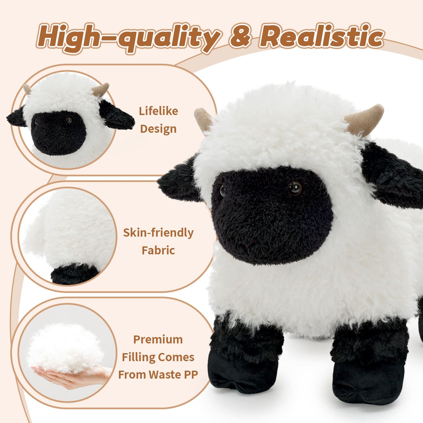 Valais Blacknose Sheep Stuffed Animals with Babies Inside