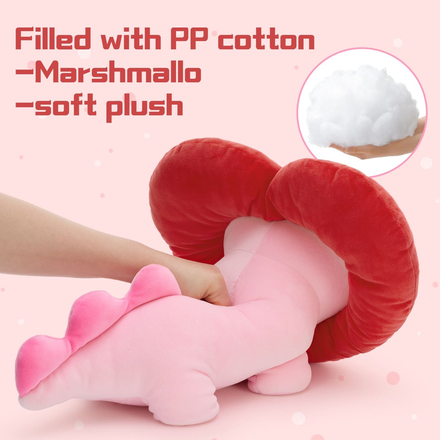 Valentine's Axolotl Plush with Heart-Shaped Hood, Squishy and Soft Salamander Stuffed Animal Throw Pillow,16"