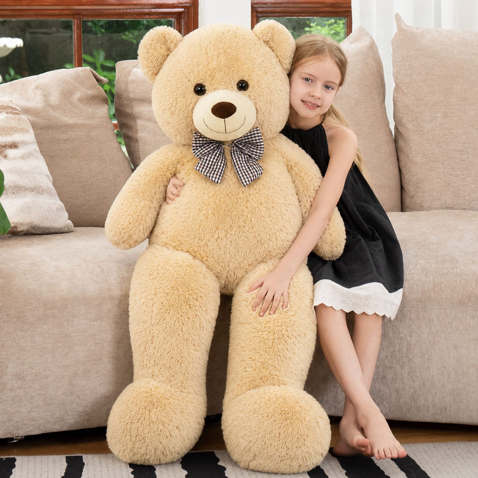 Ours en peluche géant, marron clair, 47/55 pouces