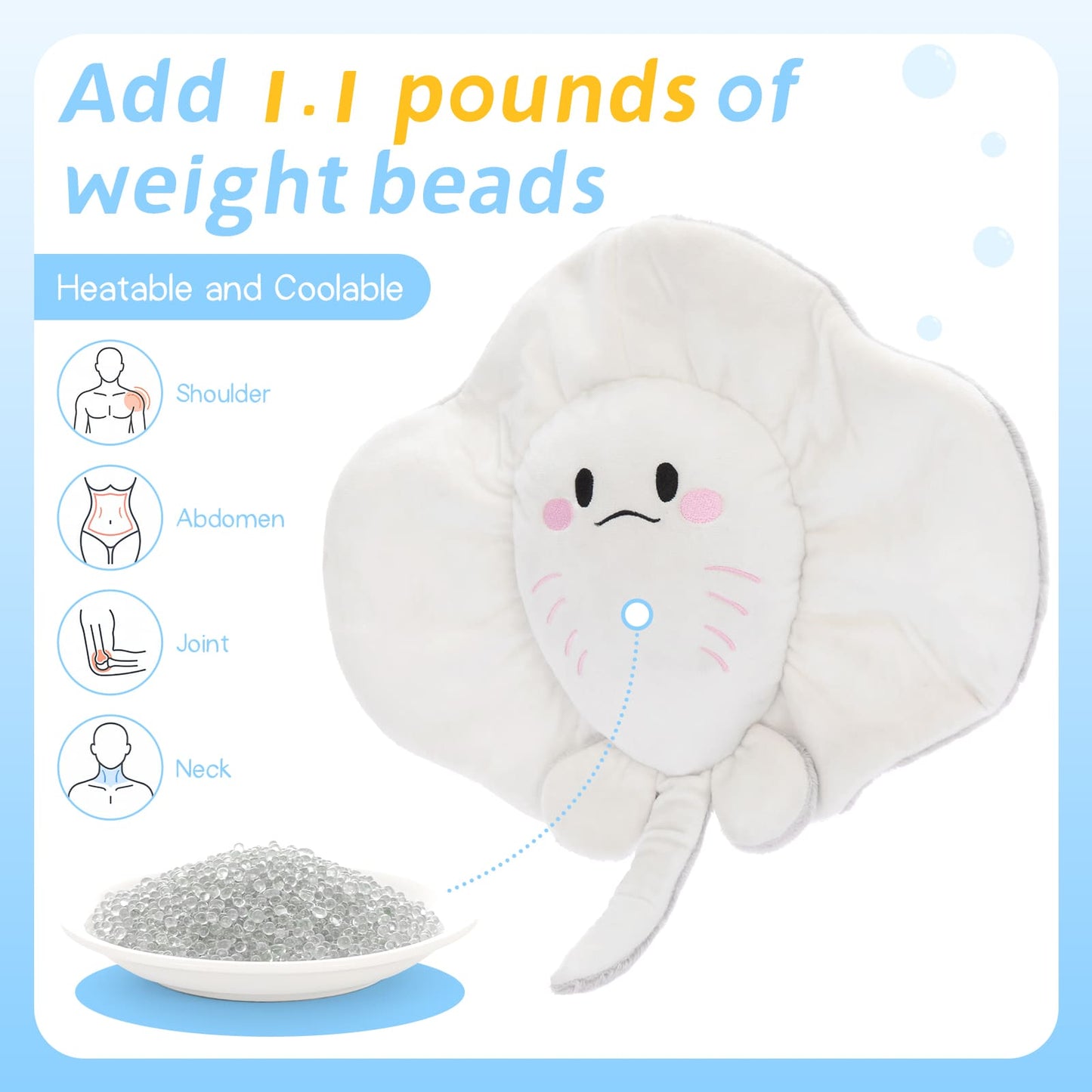 weighted stuffed animal for kids designed for calming comfort sleep support and cozy cuddling