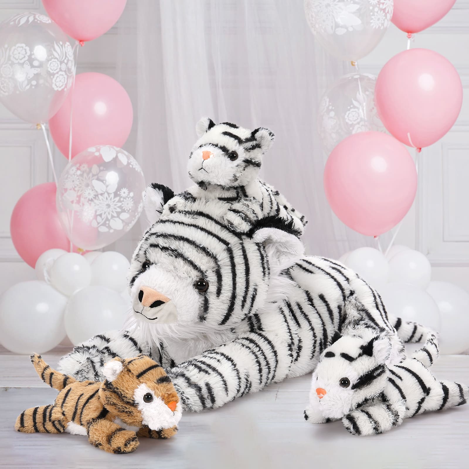 White Tiger Stuffed Animals Jungle Plush Toys, 17.7 Inches