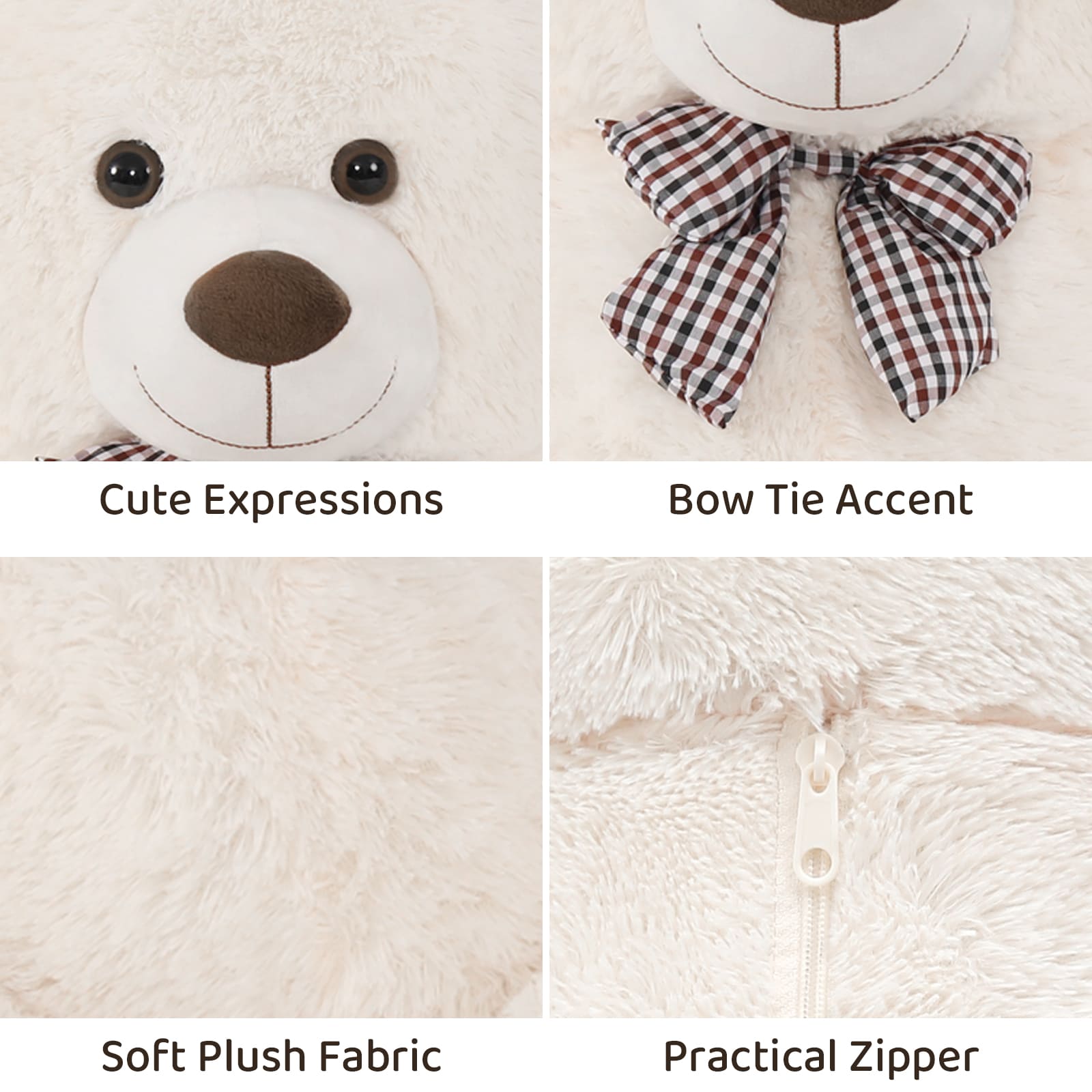 Ours en peluche géant, beige, 39/47/55 pouces