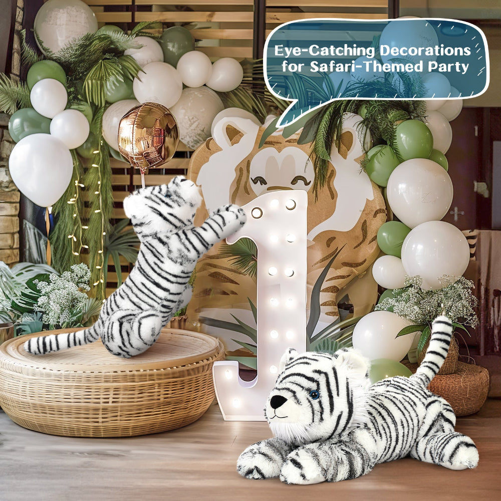 White Tiger Stuffed Animal, 22 Inches - MorisMos Jungle Plush Toys