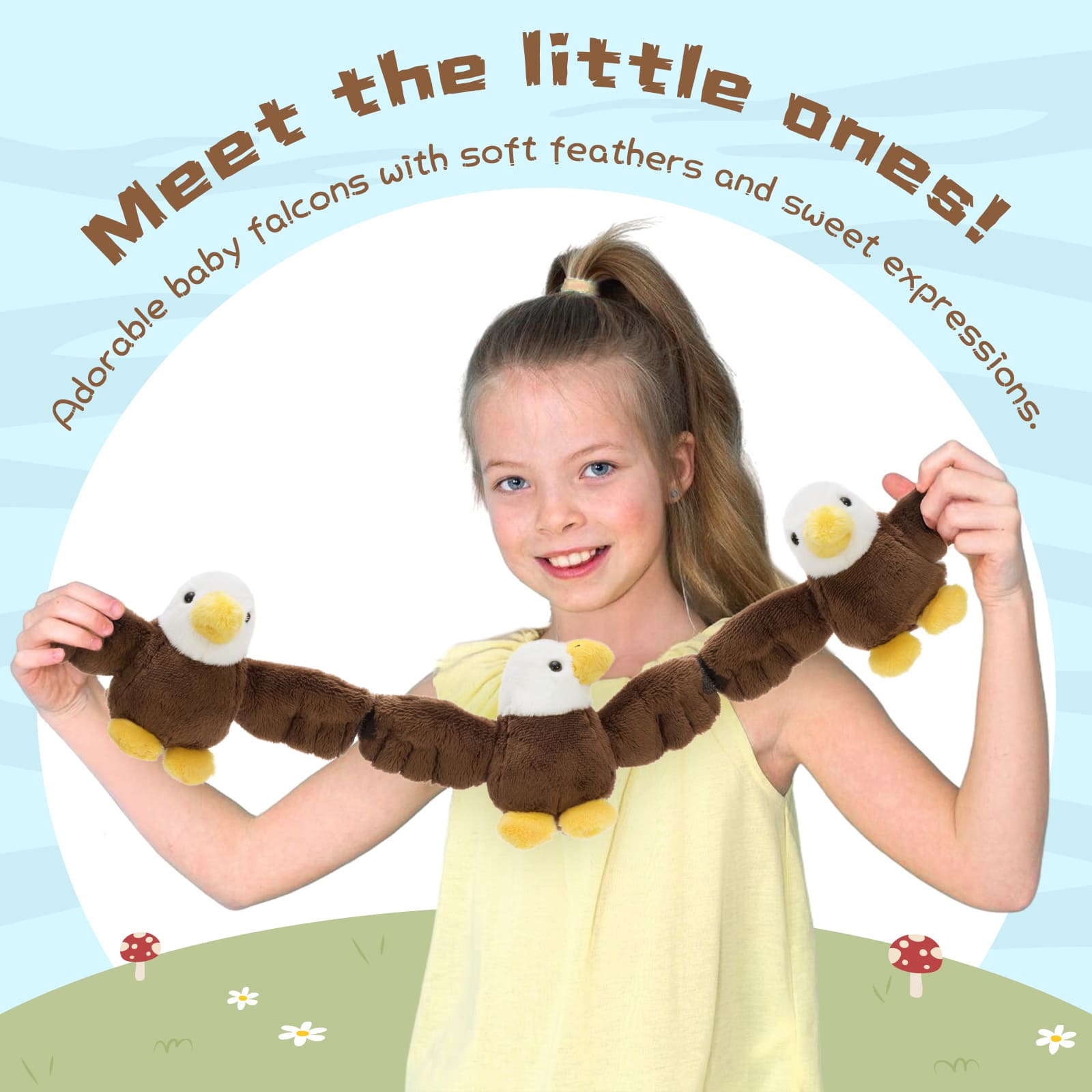 Eagle Stuffed Animals with Babies Inside, 13.8 Inches