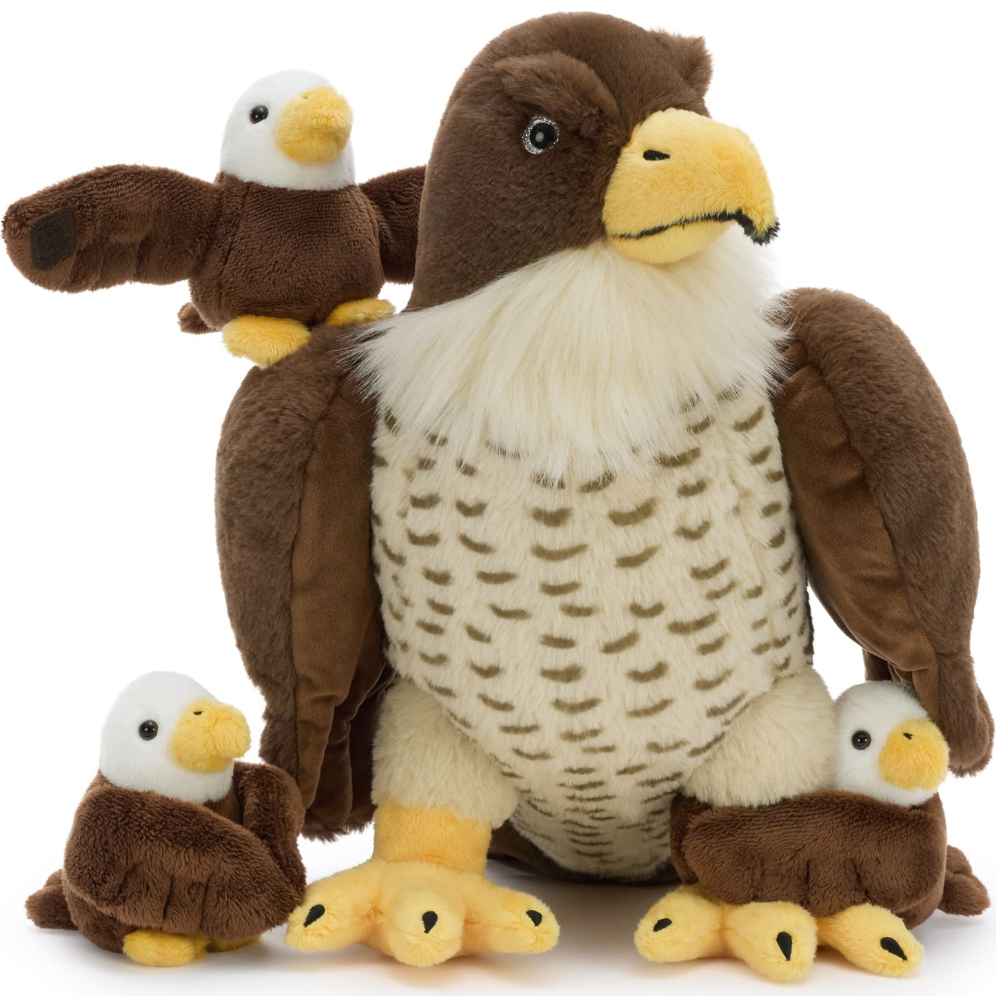 Eagle Stuffed Animals with Three Baby Eaglets Inside - Wildlife Stuffed Animals - Funny Plush Toys for Children - Free Shipping Worldwide