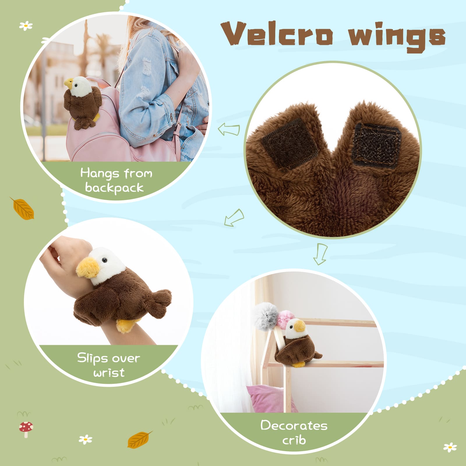 Eagle Stuffed Animals with Babies Inside, 13.8 Inches