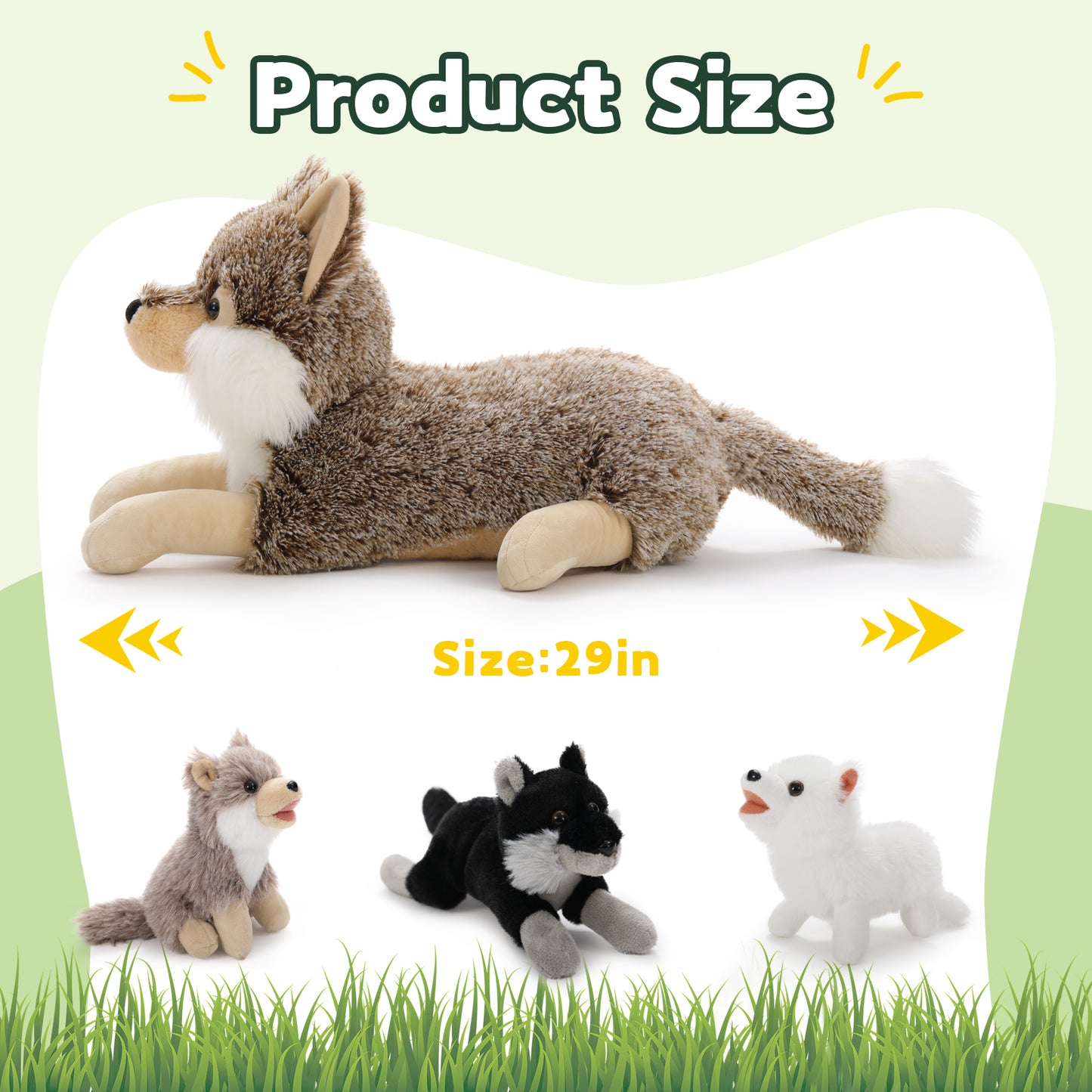 Wolf Stuffed Animals with Babies Inside the Belly - Jungle Safari Stuffed Animals - Zoo Souvenirs - Jungle Theme Party Favors - Free Shipping Now