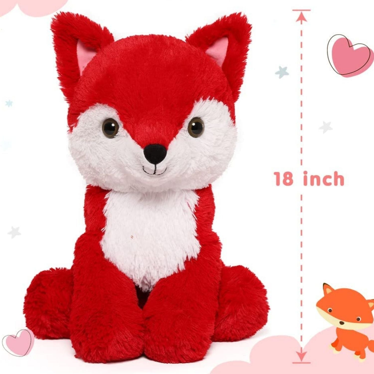 Fox Plush Toy Stuffed Animal Toy, Red, 18 Inches