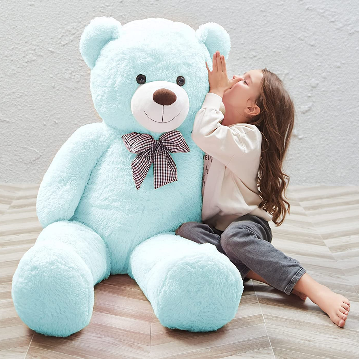 Big Teddy Bear Stuffed Animals Blue Bear Plush Toys Teddy Bear Plushies, Sky Blue, 47 Inches - MorisMos Stuffed Animals - Free Shipping